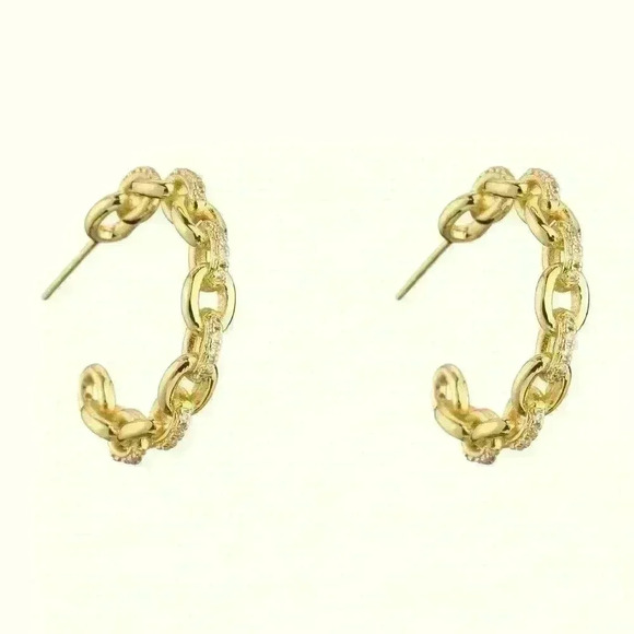 Simulated Diamond Link Earring - Picture 1 of 1